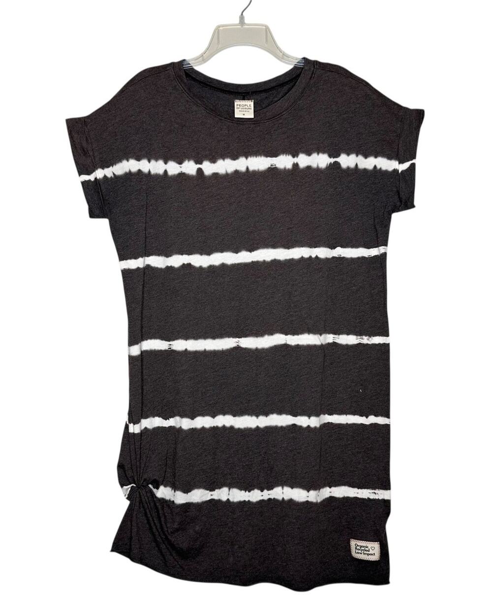 People of Leisure Sleeveless Dress Tie Dye Brown White Stripes Medium Boho Cute